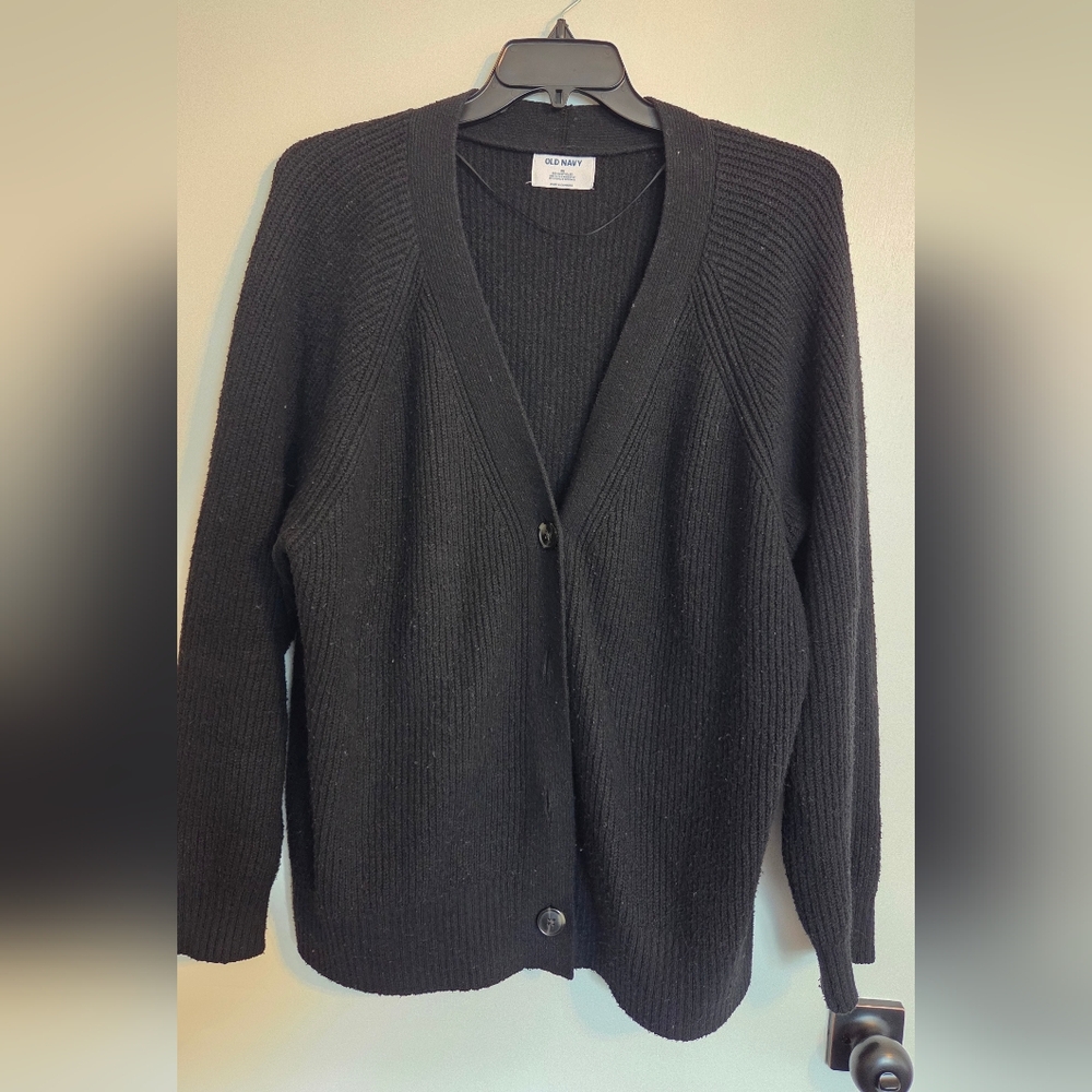Old Navy Woman's 2X Black Cardigan Sweater